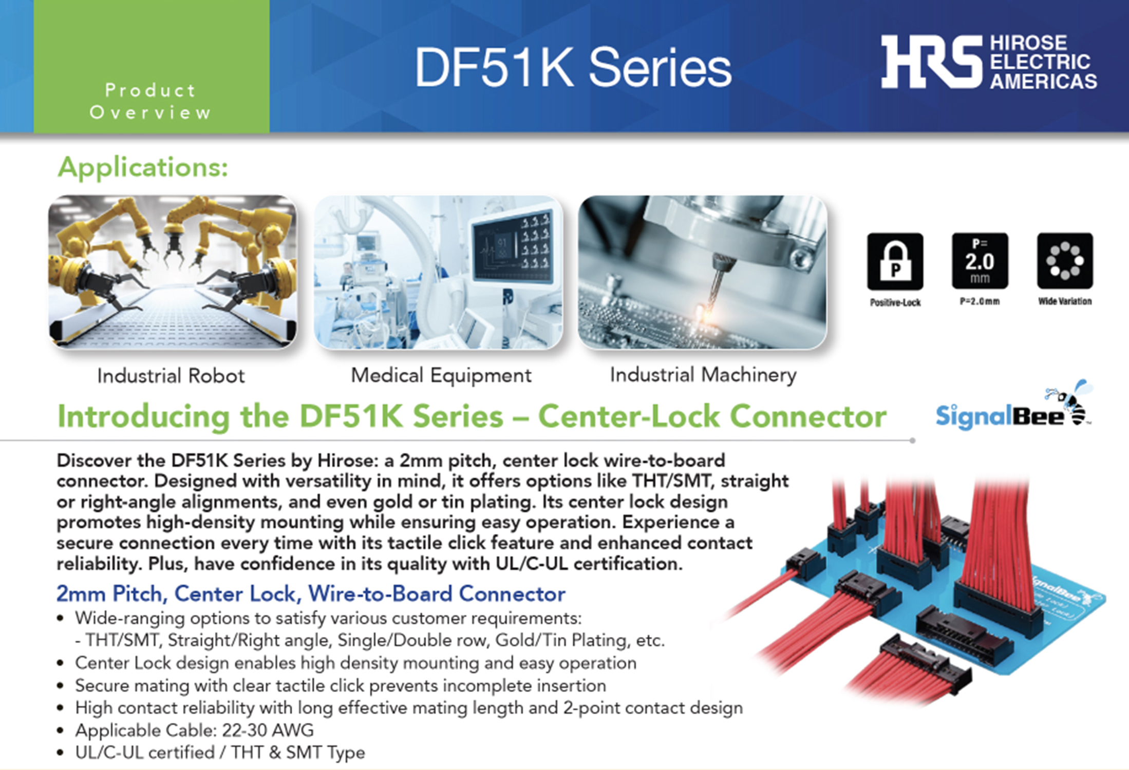 DF51K Series | 2mm Pitch Wire-to-Board Connector with Center Lock